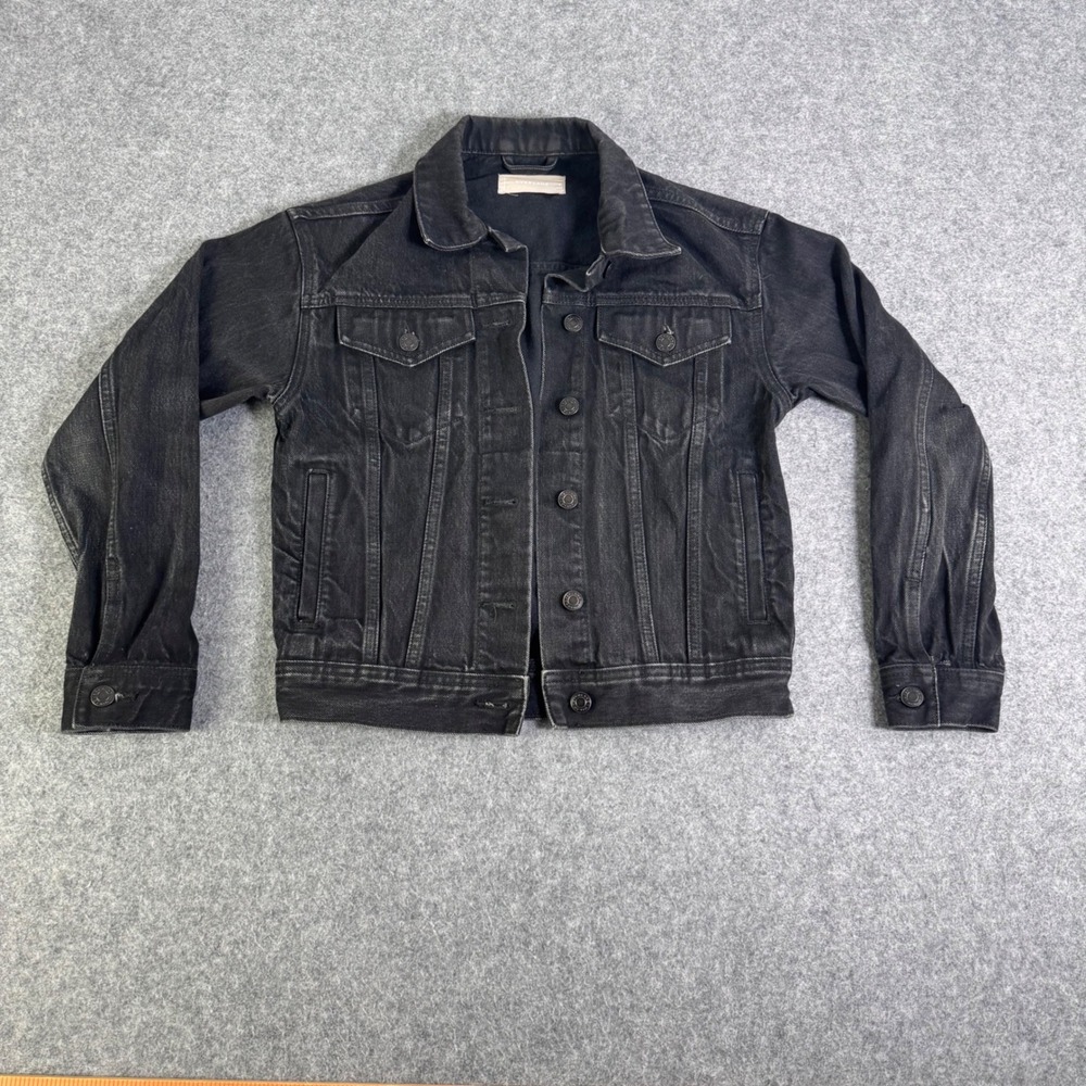 Everlane Womens Washed Black Denim Jacket 100% Cotton Trucker XXS RN139393